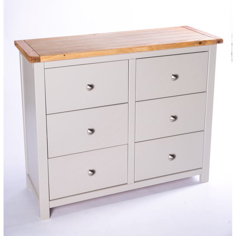Espana 110cm W 6 - Drawer Chest of Drawers, Chrome