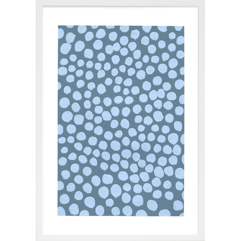 Periwinkle On Blue Gray Painting by Michela Sorrentino, 20" H x 14" W x 1.25" D, White