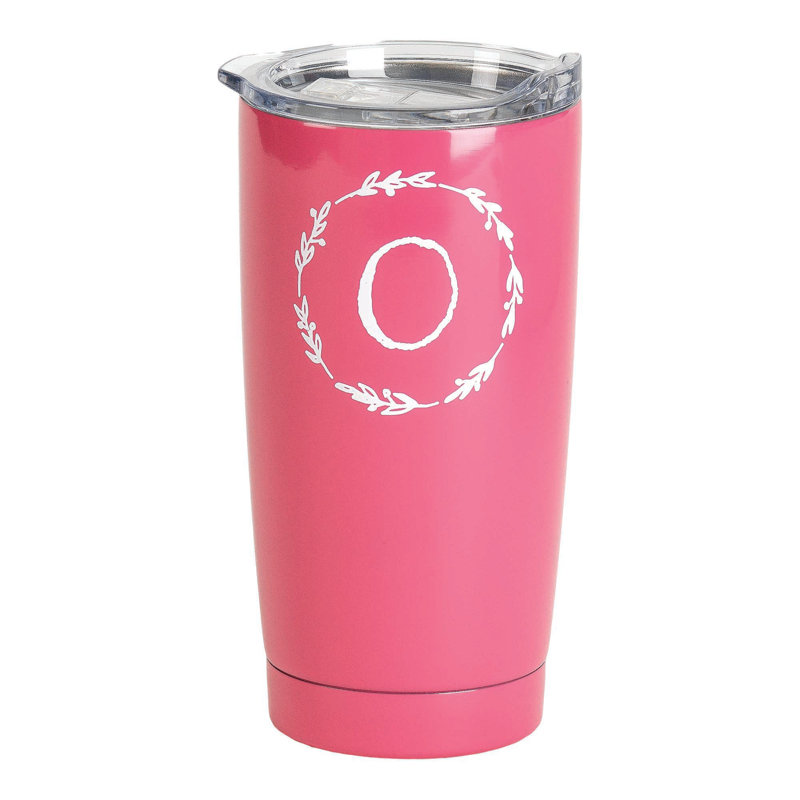 Gobelet de voyage à double paroi en acier inoxydable 20 oz Monogram, O