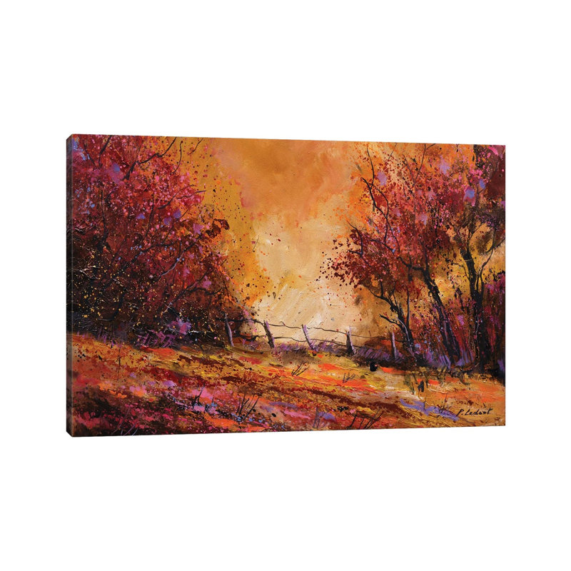 Autumn Light by Pol Ledent - Wrapped Canvas Painting, 20.32 cm H x 30.48 cm W