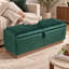 Pouf de rangement en velours Canterbury avec couvercle relevable et base imitation bois-2130992026