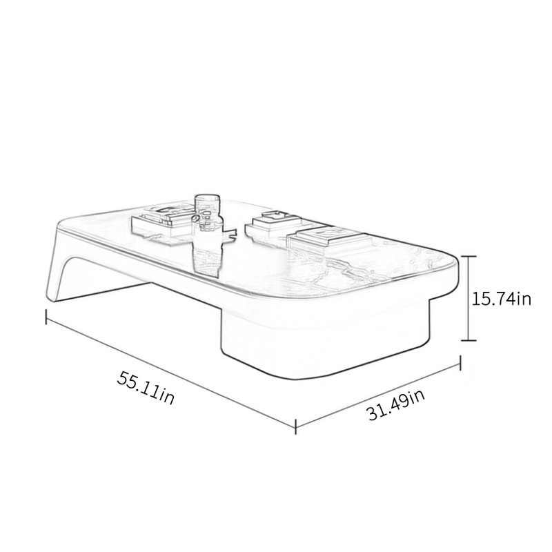 Table basse Luxury, Bleu ; blanc