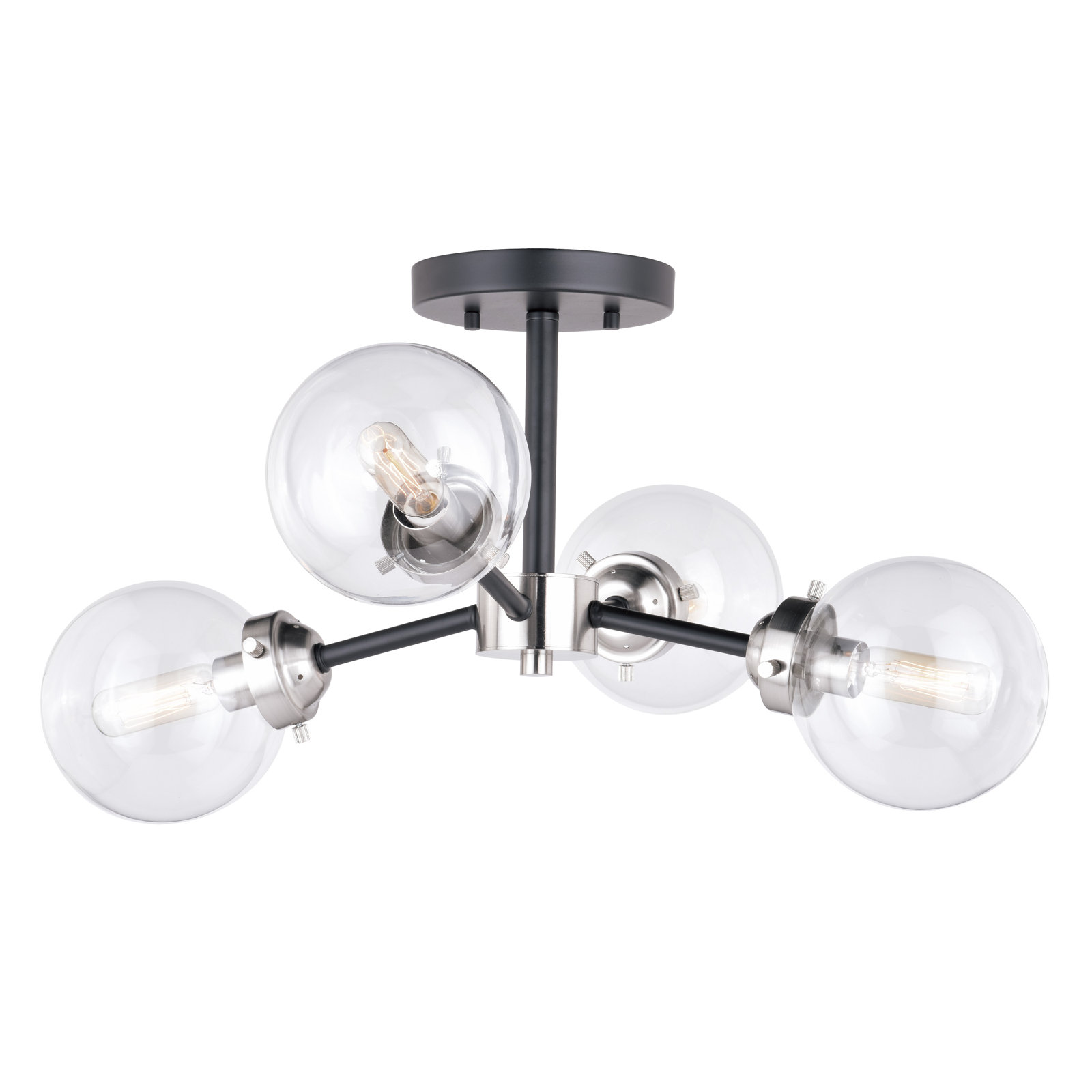 Satin Nickel, 10.5" H x 20" W x 20" D