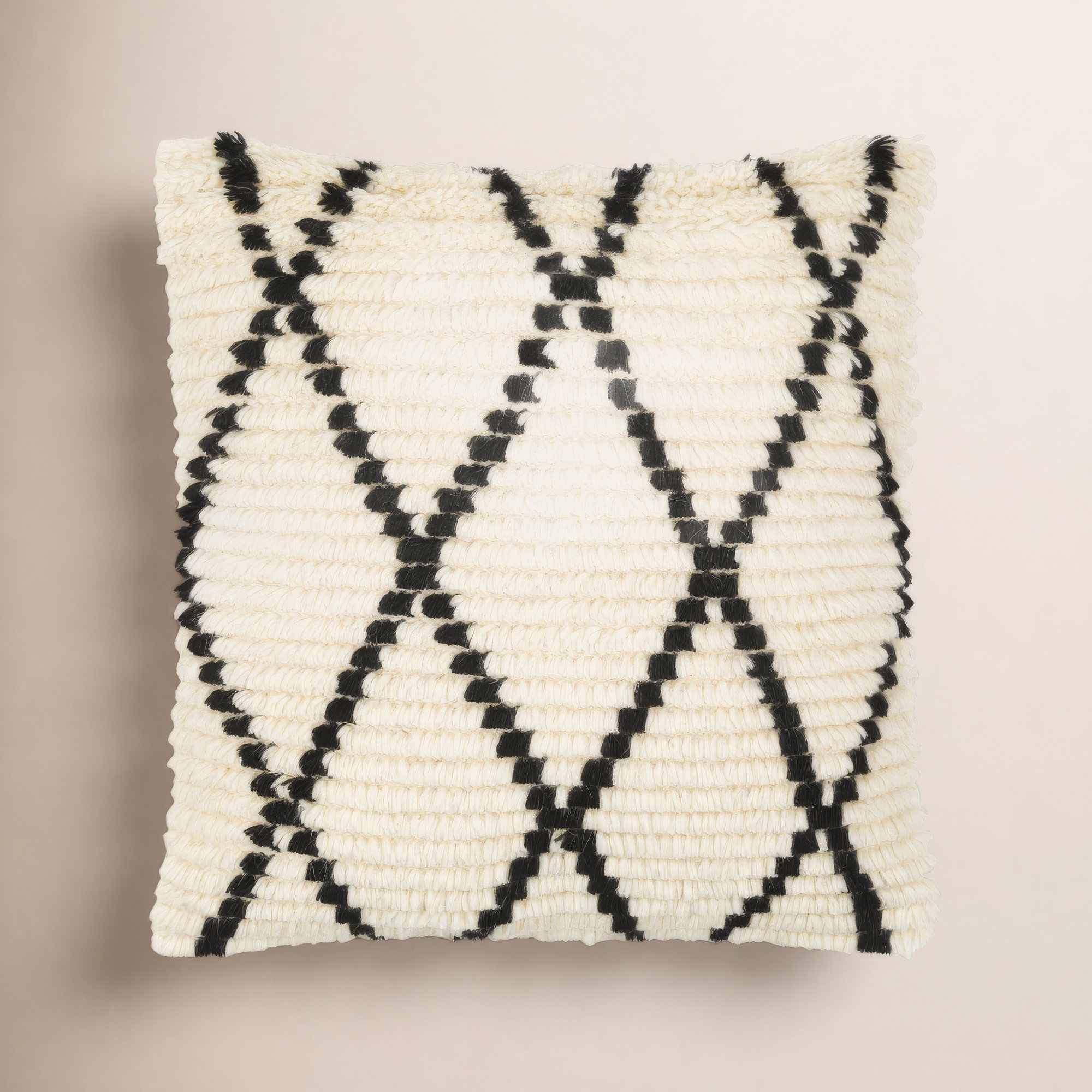 Cyan Geometric Wool Pillow Cover, 18" x 18", Polyester/Polyfill