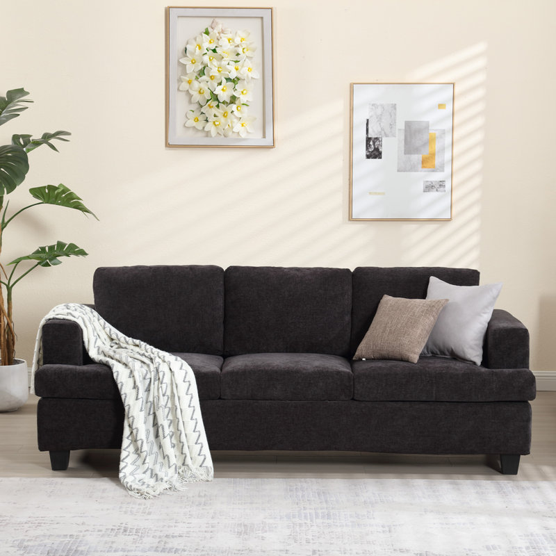 Canapé Derrald, Noir, Gris chenille, 3
