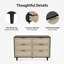 Commode 6 tiroirs pour chambre à coucher, commode en bois et commode avec poignées en métal Aimara-113888198