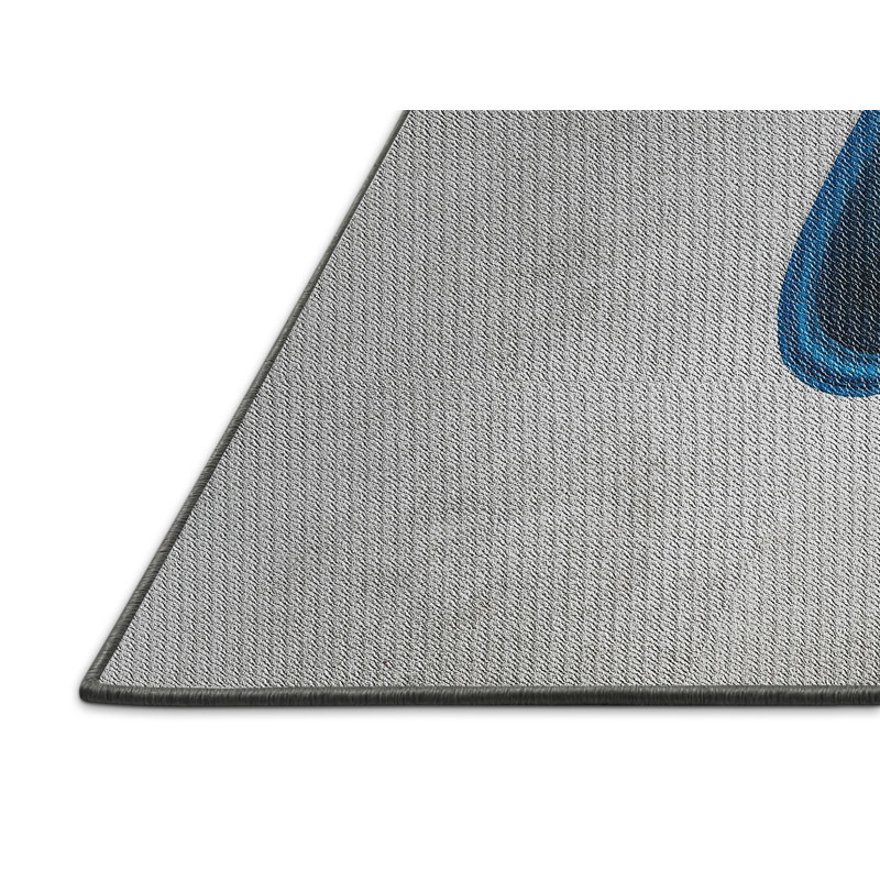 Tapis gris clair / bleu Power Loom, Rectangle 5 pi x 7 pi