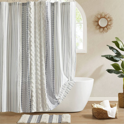 Imani 100% Cotton Tufted Chenille Shower Curtain