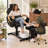 Pedicure Chair With Massage Foot Bath, 360 Degree Swivel Foot Spa Chair- Black/Gold-132703659