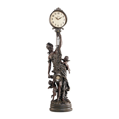 Traditional Analogue Resin Quartz Movement / Crystal Tabletop Clock in Antique Bronze