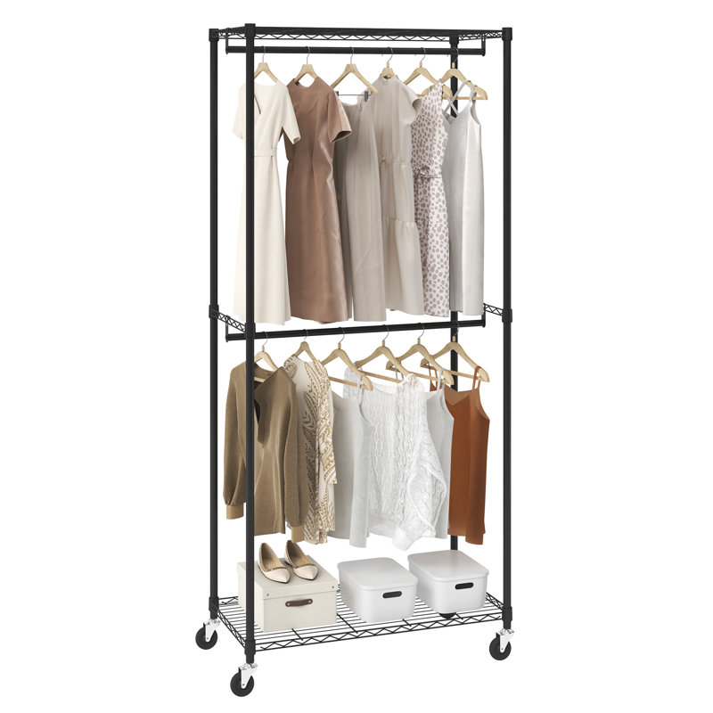 Mehmed 36'' Metal Rolling Clothing Rack