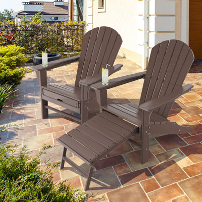 Daylen Outdoor Adirondack Chair With Ottoman