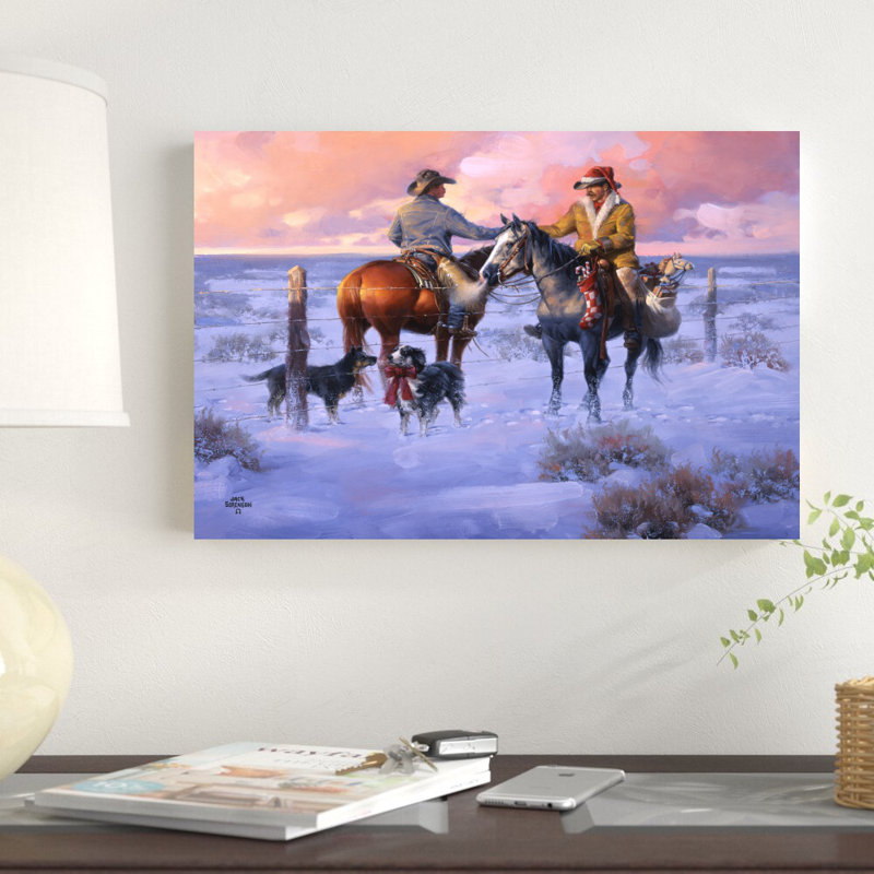 «Sharin 'Christmas with the Neighbours» par Jack Sorenson - impression sur toile tendue, H 12 po x l 18 po