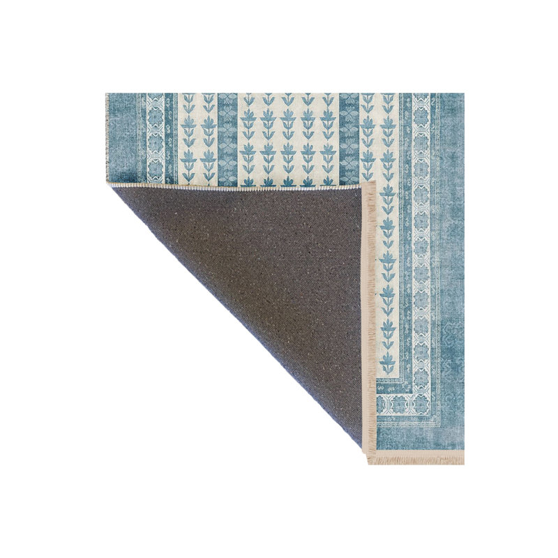 Albach Cotton Washable Floral Indoor / Outdoor Rug, 2'4" x 3'11"