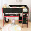 Lit mezzanine en bois avec bureau, garde-robe, DEL et tiroir-2092217353