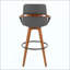 Tabouret de bar à hauteur fixe avec pivot, repose-pieds en métal