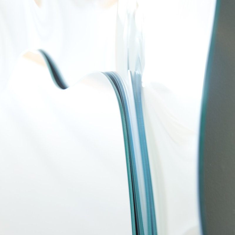 Asymmetrical Ripple Rectangle Mirror