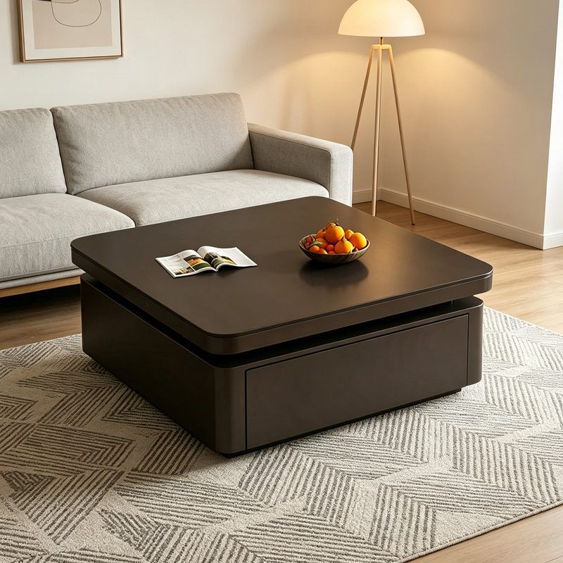 Table basse de luxe Italian Light, H 14,56 po x L 31,49 po x l 31,49 po