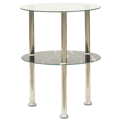 Talmage Glass End Table with Storage