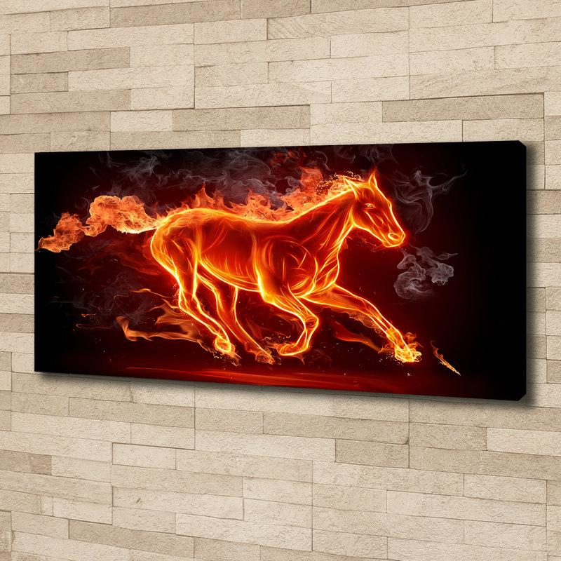 Horse In Flames - Wrapped Canvas Print