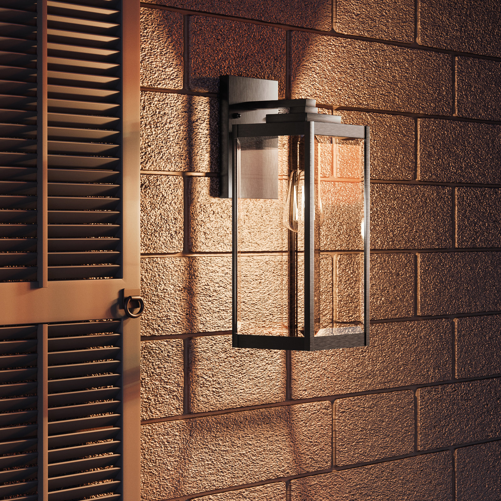 Ainsworth Outdoor Wall Lantern, 17" H x 6" W x 7.5" D