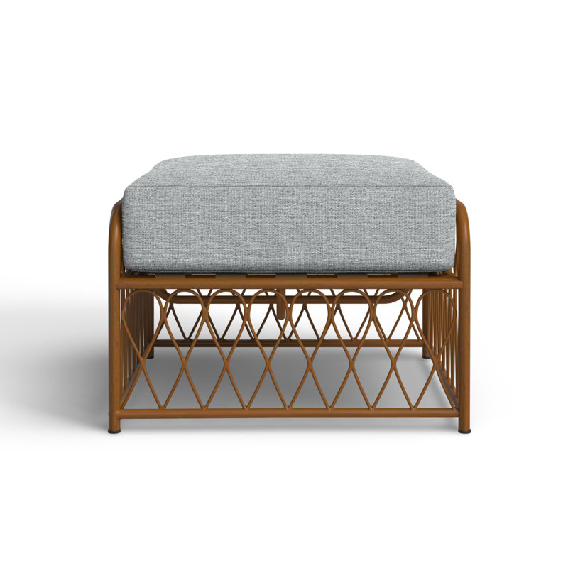 Cane Outdoor Ottoman, Pique Gravel Sunbrella®