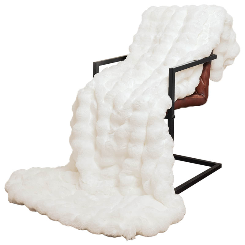 1-36 Throw Blanket, 130cm x 150cm, White