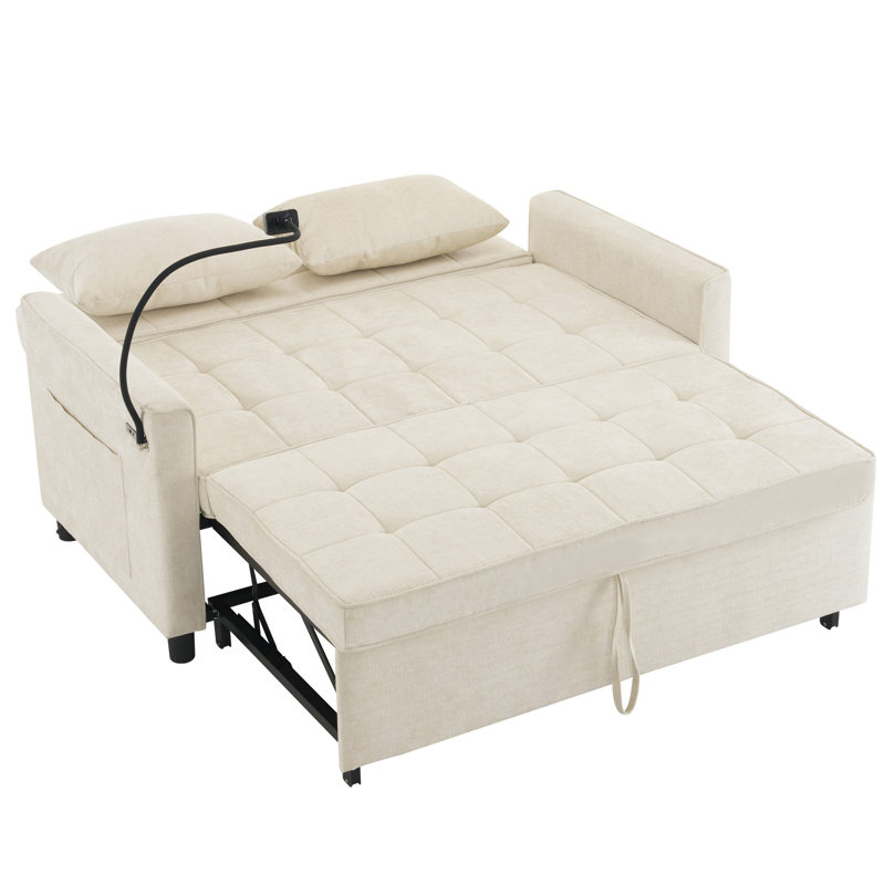 Canapé-lit 56,9 po avec canapé-lit et canapé-lit réversible, Beige