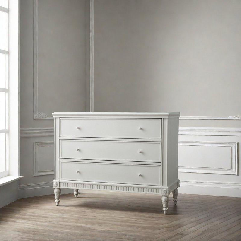 American Style Retro White Accent Cabinet