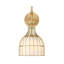 Millani 8 in. 1-Light Brushed Gold Indoor Wall Sconce Light for Bathrooms-733374548