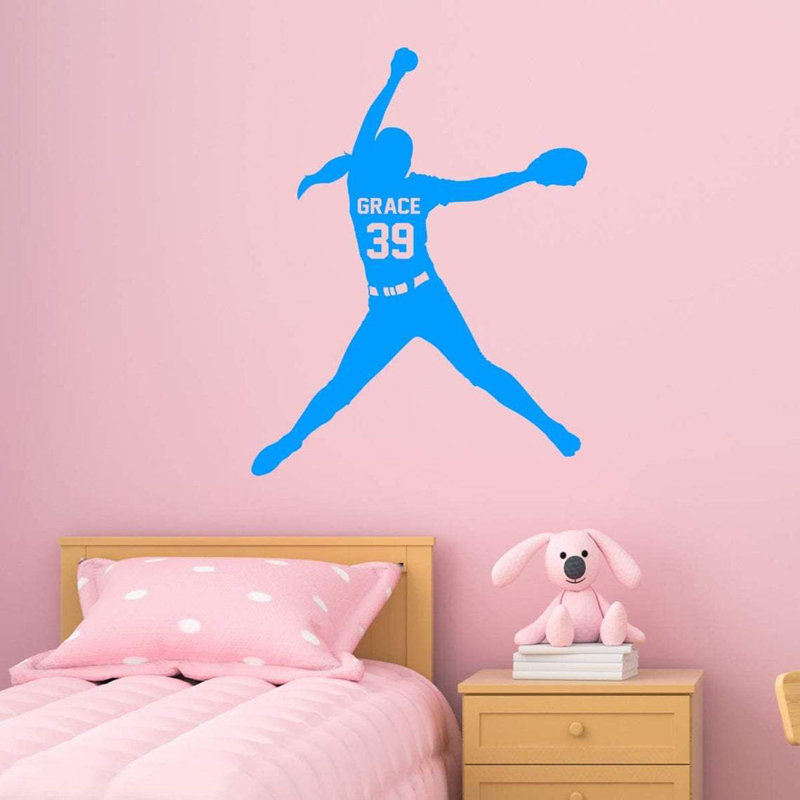 Wall Decal, 17" H x 13" W, Sky Blue, Yes