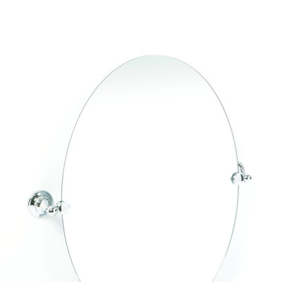 Tiara Oval Wall Mirror | Frameless Beveled Vanity Mirror