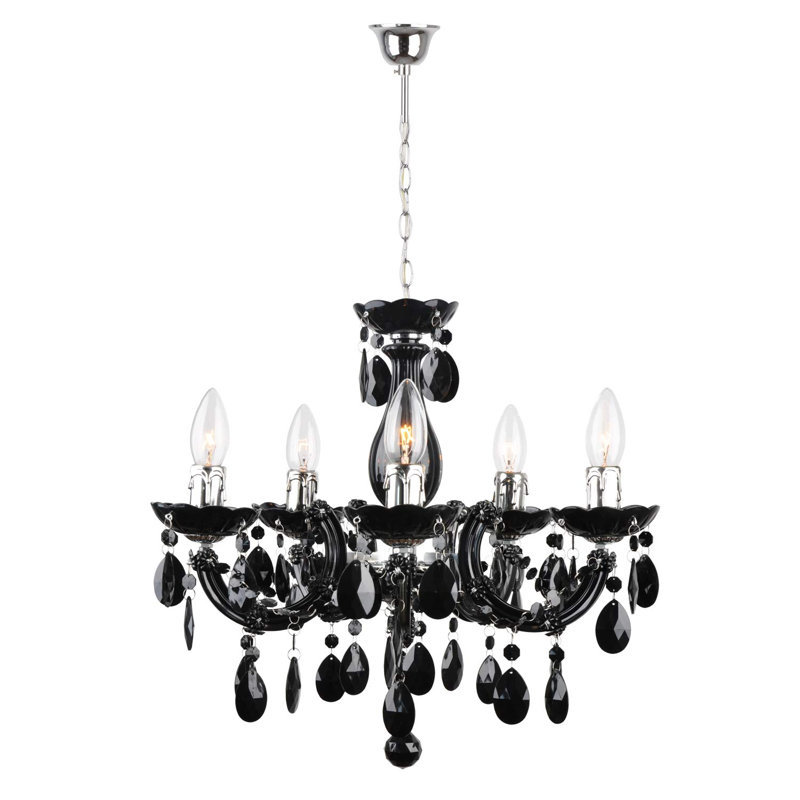 Quintana 5 - Light Candle Style Chandelier, 120cm H x 46cm W x 46cm  D, Pink/Yellow/Green
