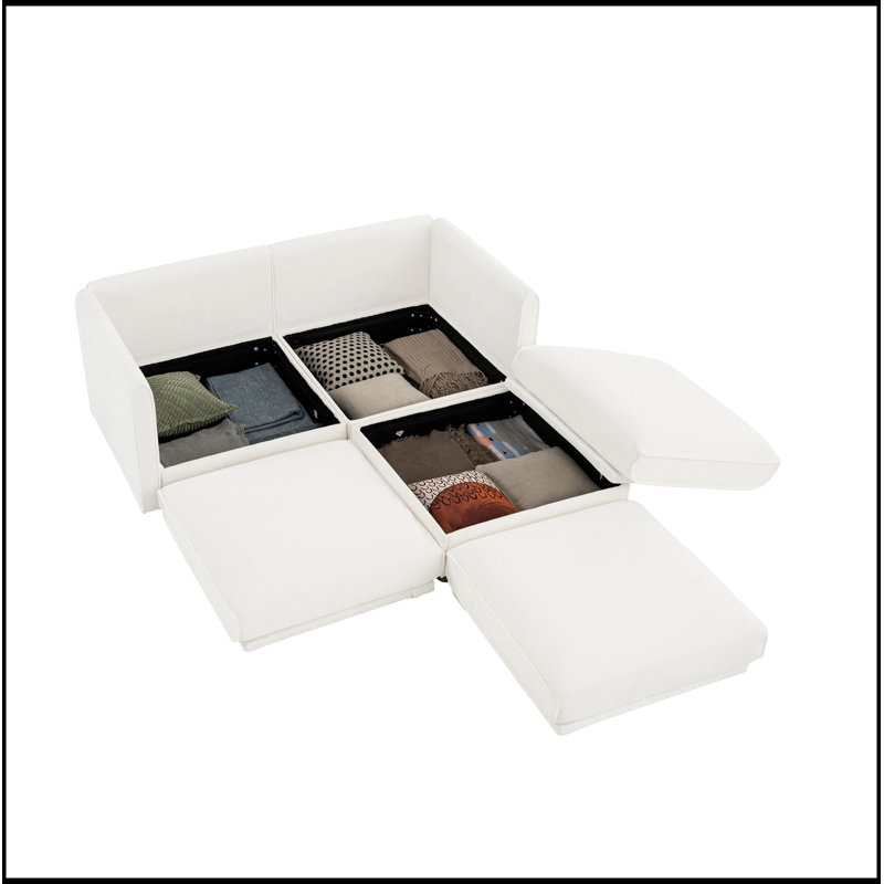 Canapé moderne en chenille avec rangement dissimulé et conception ergonomique pour un confort ultime