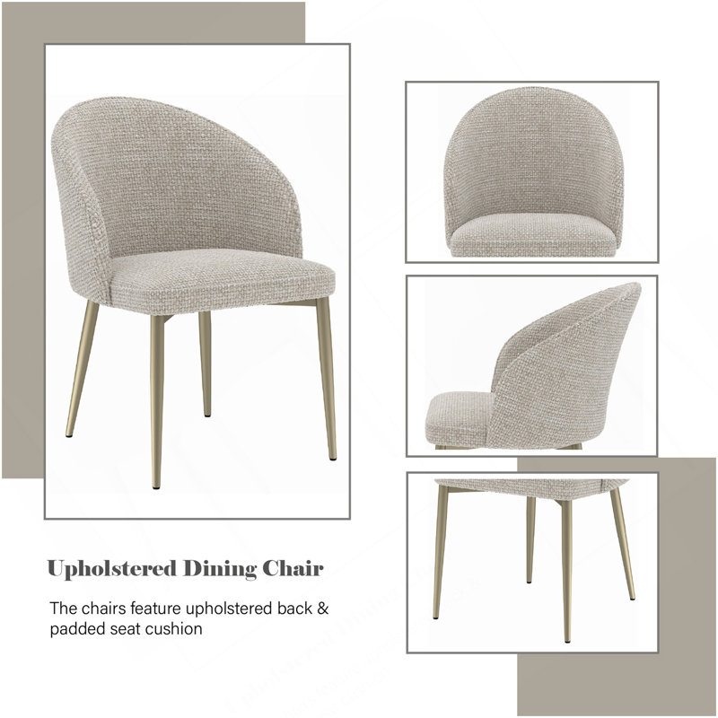 Ensemble de 2 chaises d'appoint Cora Champagne
