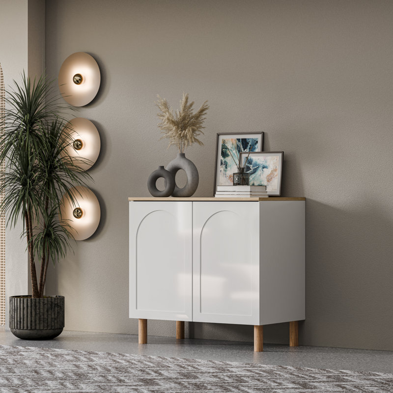 Bohem Sideboard, White/Oak, Set of One