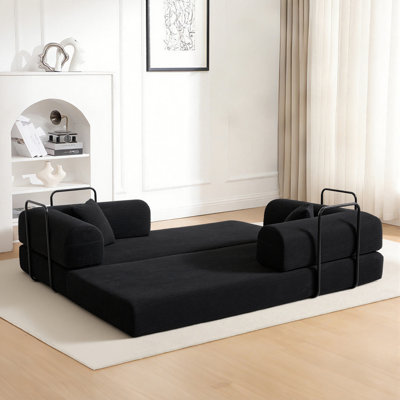 Causeuse-lit à compression escamotable en velours côtelé 79 po Boneless
