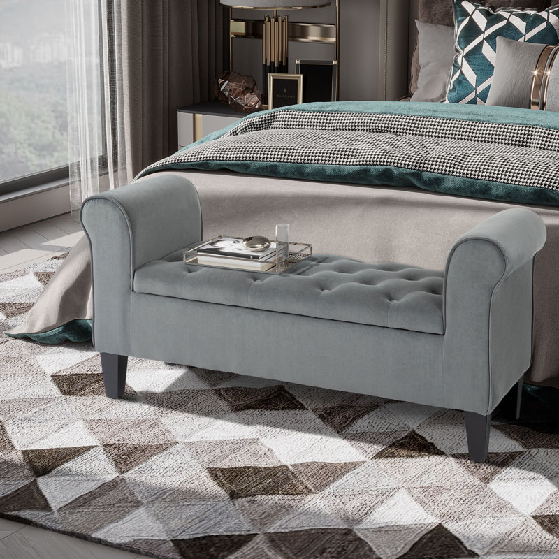 Banc de rangement Karle, Gris