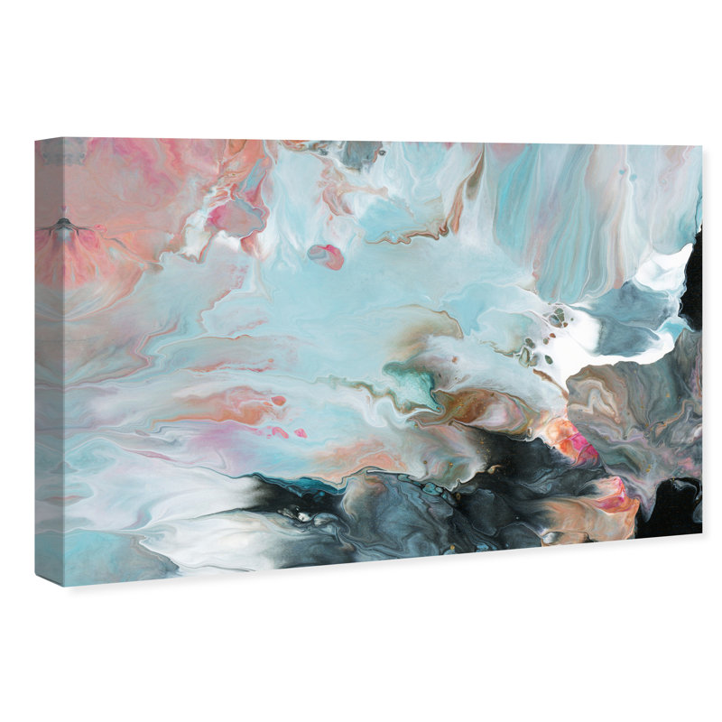 Rêve abstrait en couleurs, rose côtier - impression sur toile, H 10 po x l 15 po, Toile tendue, Sans cadre