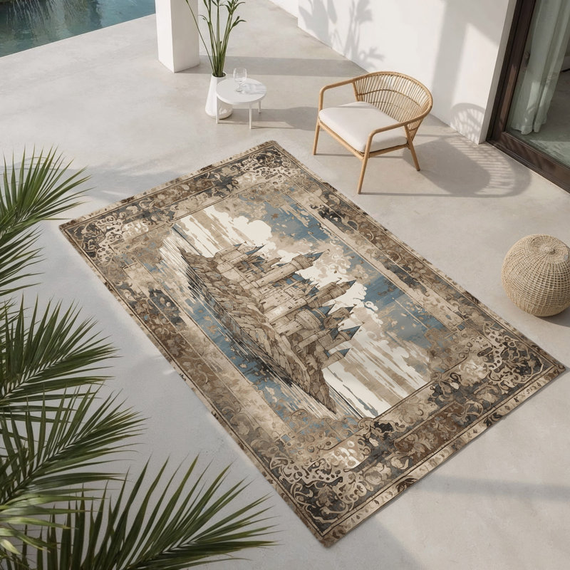 Knight’S Haven Indoor And Outdoor Area Rug, Rectangle 1'6" x 2'6"