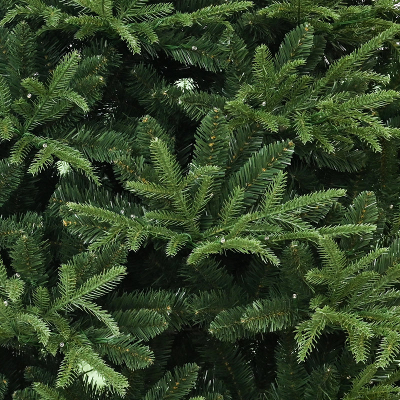 Arbre de Noël complet en PE / PVC pré-éclairé, lumières DEL et base en métal, H 6 pi