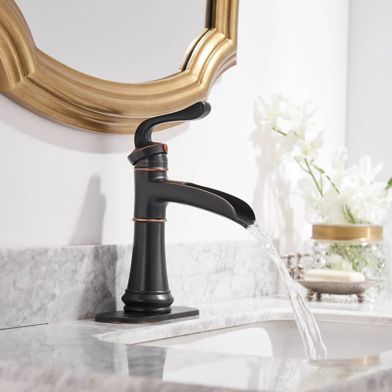 Single-Hole Bathroom Faucet with Drain Assembly, Oil Rubbed Bronze