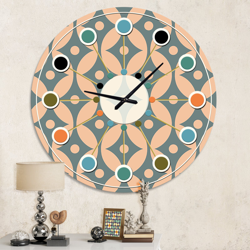 Horloge murale rétro Mid-Century, Moyenne