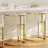 26" Counter Height Bar Stool Barrel Counter Stool With Backrest,Off White Fabric Linen Golden Metal-993043390-990087648