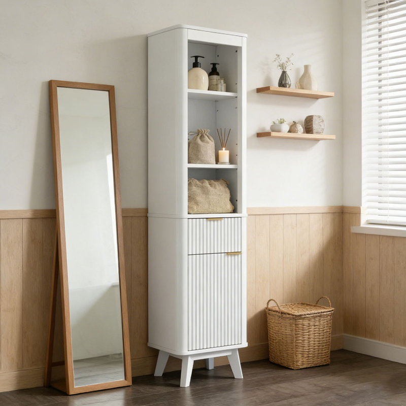 Armoire de rangement pour salle de bain, Blanc