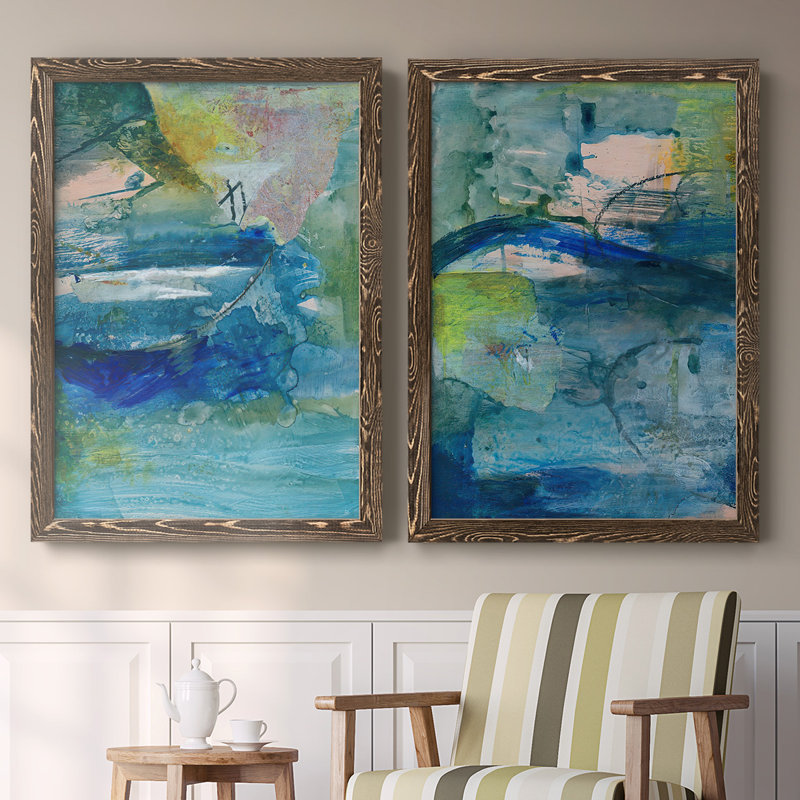 Toile encadrée Spring Winds VII-Premium - prête à être accrochée, H 31,5 po x l 88 po x P 1,5 po, Noyer