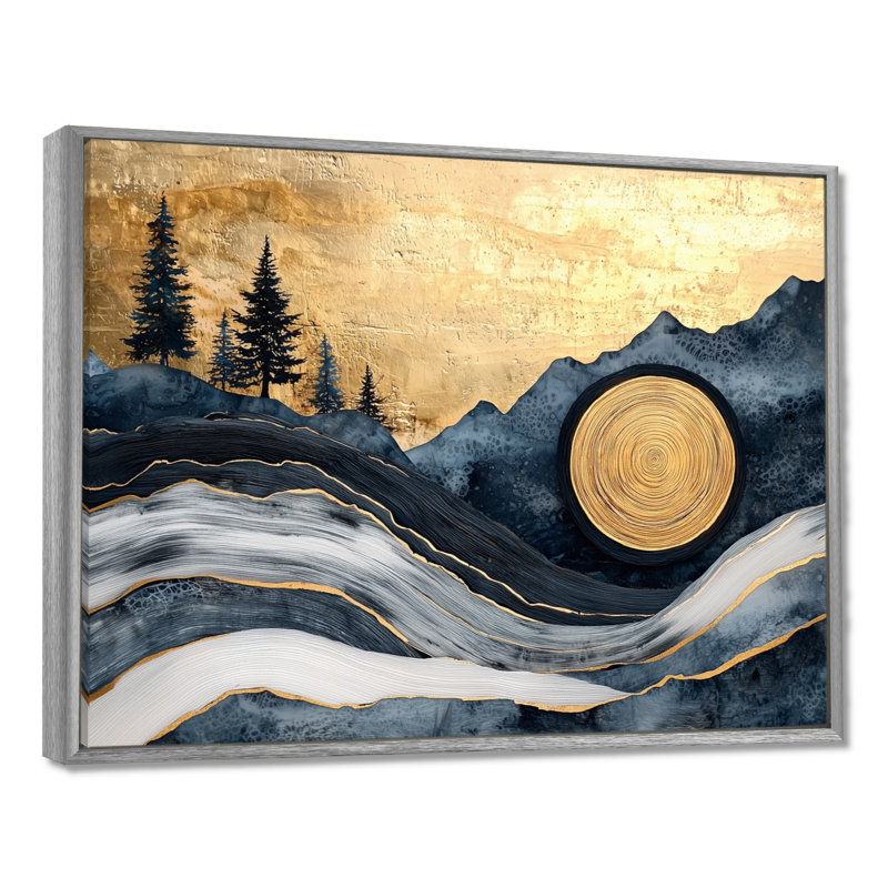 Émeraude et rivière de cristal dans la forêt IV - art mural forêt, H 30 po x l 40 po, Avec cadre, Argent argent