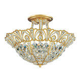 Rivendell 5 Light 15in x 10.5in Semi-Flush Mount in Heirloom Bronze with Clear Radiance Crystals