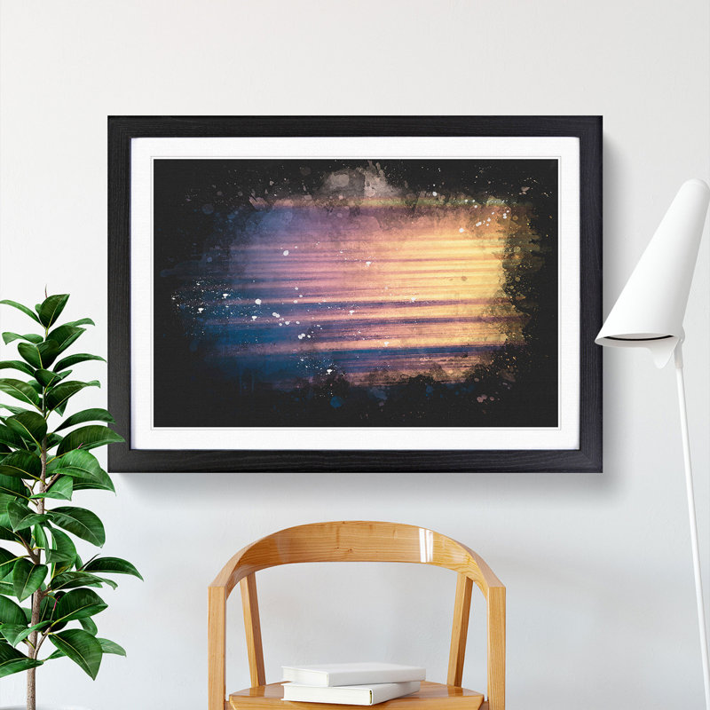 Calming Ocean - Framed Print, 33cm H x 45cm W x 2cm D, Black Framed
