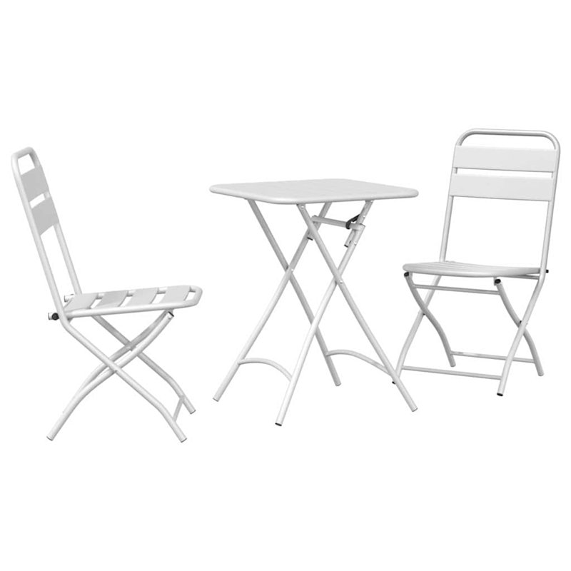Square 3 - Piece 2 - Person 55Cm L Outdoor Bistro Set, White